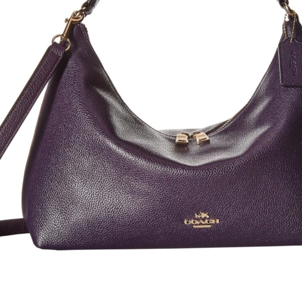 Coach Pebbled Leather East/West Hobo Crossbody Bag